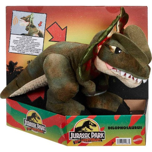 JURRASSIC PARK 30TH ANNIVERSARY DILOPHOSAURUS PLUSH WITH MOVEMENT AND SOUND Online