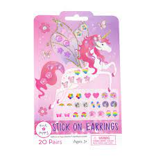 20 PAIRS UNICORN PRINCESS STICK ON EARRINGS Discount