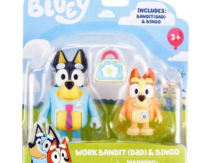 BLUEY S5 FIGURE 2PK WORK BANDIT AND BINGO Supply