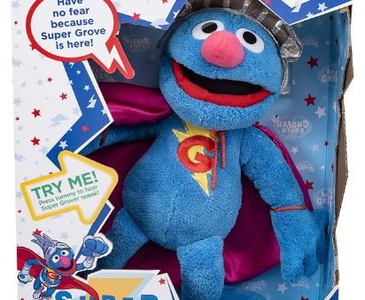 SESAME ST SUPER GROVER TALKING PLUSH Hot on Sale