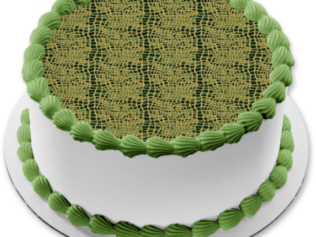 Stained Glass Motif Green Brown Edible Cake Topper Image ABPID13361 Hot on Sale