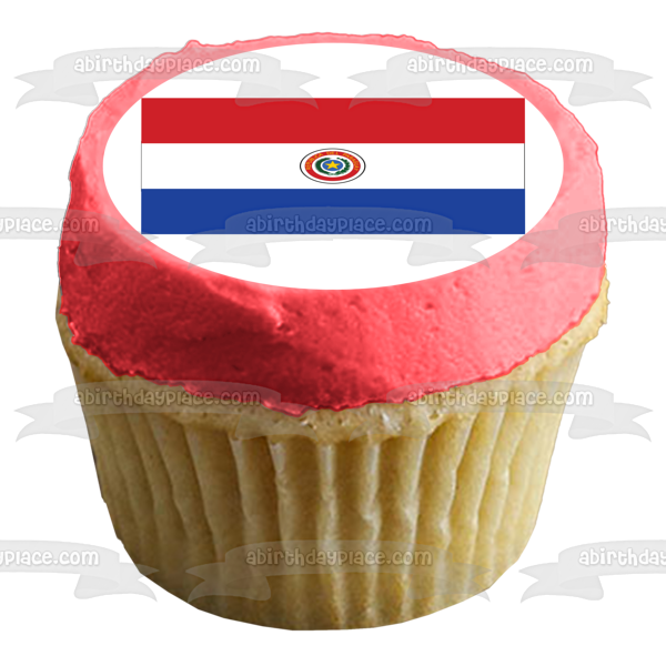 Flag of Paraguay Red White Blue Triband Edible Cake Topper Image ABPID13102 Discount