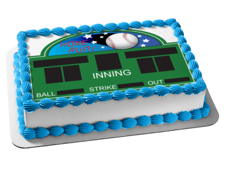 Sports Baseball Score Board Home Run Stars Edible Cake Topper Image ABPID13514 Hot on Sale