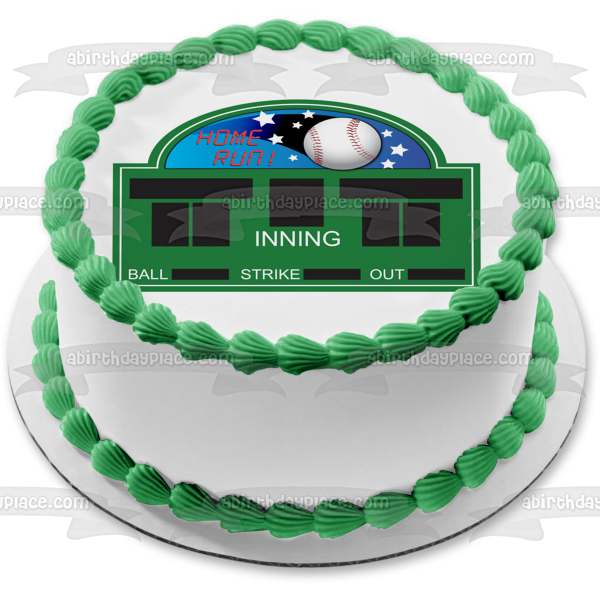 Sports Baseball Score Board Home Run Stars Edible Cake Topper Image ABPID13514 Hot on Sale