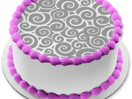 Cinnamon Bun Purple Swirl Pattern Edible Cake Topper Image ABPID13196 Sale