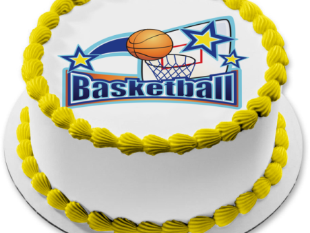 Sports Basketball Stars Basketball Hoop Backboard Edible Cake Topper Image ABPID13113 Cheap