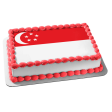 Flag of Singapore Red White Moon Stars Edible Cake Topper Image ABPID13375 Online Hot Sale