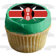 Flag of Kenya Black Green Red Stripes Red White and Black Maasai Shield and Two Crossed Spears Edible Cake Topper Image ABPID13208 Online now