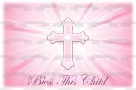 Baby Christening Bless This Child Cross Pink Edible Cake Topper Image ABPID13096 Discount