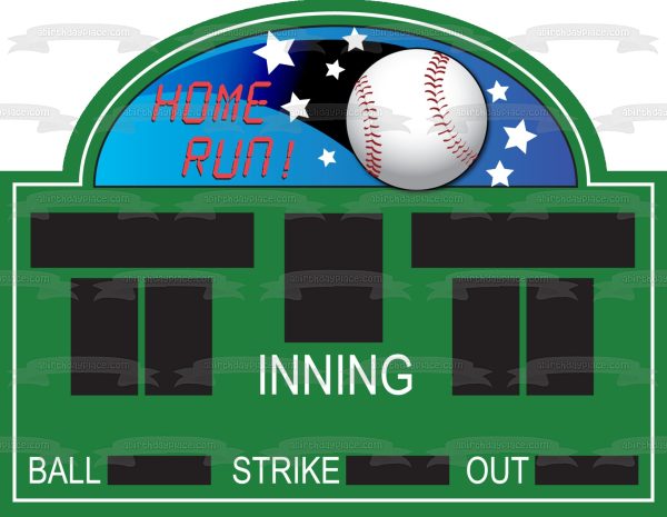 Sports Baseball Score Board Home Run Stars Edible Cake Topper Image ABPID13514 Hot on Sale