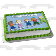 Children s Day Five Kids Holding Hands Edible Cake Topper Image ABPID13399 Online Hot Sale