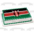 Flag of Kenya Black Green Red Stripes Red White and Black Maasai Shield and Two Crossed Spears Edible Cake Topper Image ABPID13208 Online now