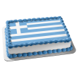 Flag of Greece Blue White Stripes White Cross Edible Cake Topper Image ABPID13428 For Sale