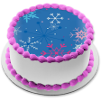 Winter Colored Snowflakes Blue Background Edible Cake Topper Image ABPID13250 For Discount