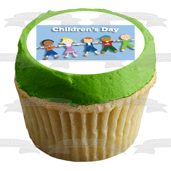 Children s Day Five Kids Holding Hands Edible Cake Topper Image ABPID13399 Online Hot Sale