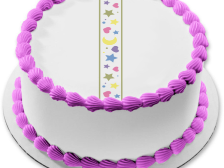 Colorful Hearts Stars and Dots Edible Cake Topper Image ABPID13169 Online now