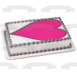 Cartoon Pink Heart Black Edges Edible Cake Topper Image ABPID12997 Supply