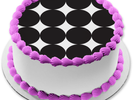 Black Dots Edible Cake Topper Image ABPID13587 Fashion