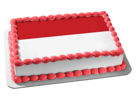 Flag of Monaco Edible Cake Topper Image ABPID13562 on Sale