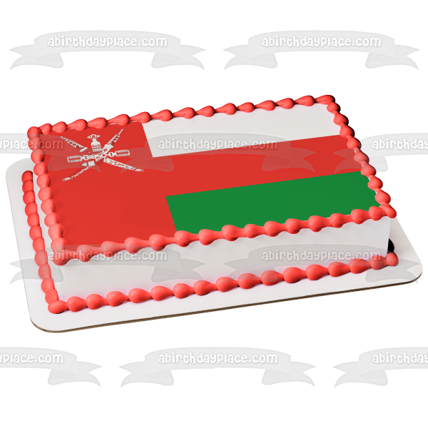 The National Flag of Oman Red White Green National Emblem of Oman Edible Cake Topper Image ABPID13066 Online now