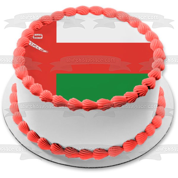 The National Flag of Oman Red White Green National Emblem of Oman Edible Cake Topper Image ABPID13066 Online now