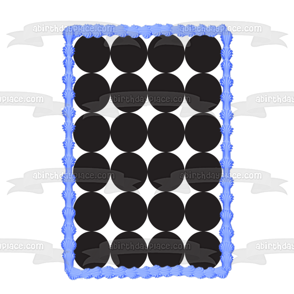 Black Dots Edible Cake Topper Image ABPID13587 Fashion