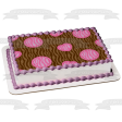 Zebra Pattern Brown Pink Circkes Hearts Edible Cake Topper Image ABPID13133 For Sale