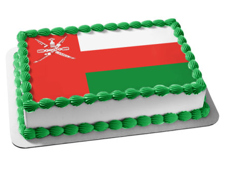 The National Flag of Oman Red White Green National Emblem of Oman Edible Cake Topper Image ABPID13066 Online now