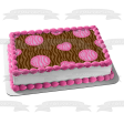 Zebra Pattern Brown Pink Circkes Hearts Edible Cake Topper Image ABPID13133 For Sale